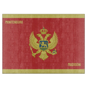 Individuelle Name & Text Montenegro Schneidebrett