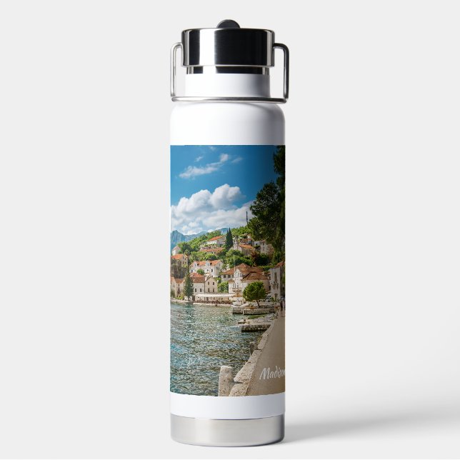 Individuelle Name & Text Montenegro Trinkflasche (Hinten)
