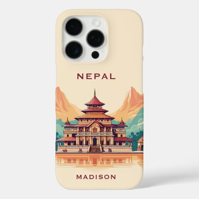 Individuelle Name & Text Nepal iPhone 16 Pro Hülle (Rückseite)