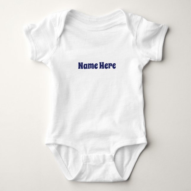 Individuelle Name Text niedlich, blau, blau Baby Strampler (Vorderseite)