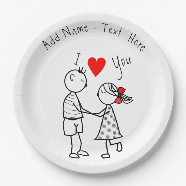 Individuelle Name Text Paper Teller Couple Liebe (Vorderseite)