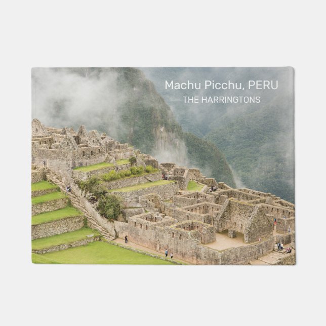 Individuelle Name & Text Peru Machu Picchu Fußmatte (Vorderseite)