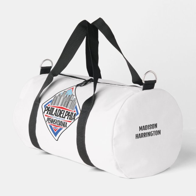 Individuelle Name/Text Philadelphia Pennsylvania Duffle Bag (Linke Seite)