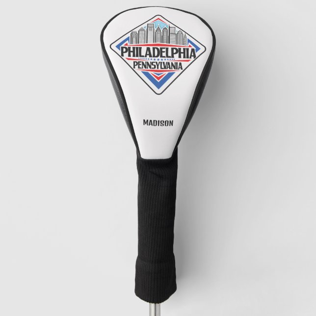 Individuelle Name/Text Philadelphia Pennsylvania Golf Headcover (Vorderseite)