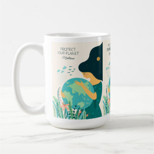 Individuelle Name & Text Planet Erde Mutter Kaffeetasse