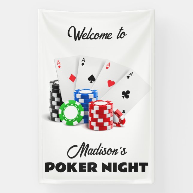 Individuelle Name & Text Poker / Casino Banner (Vertikal)