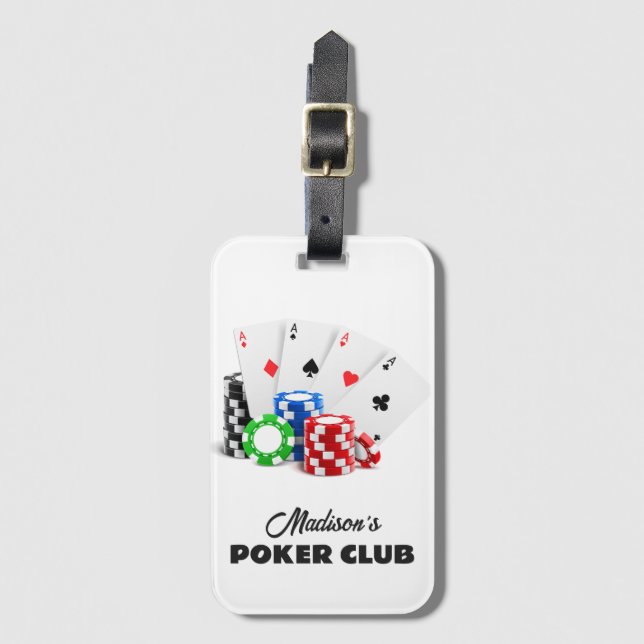 Individuelle Name & Text Poker / Casino Gepäckanhänger (Vorderseite Vertikal)