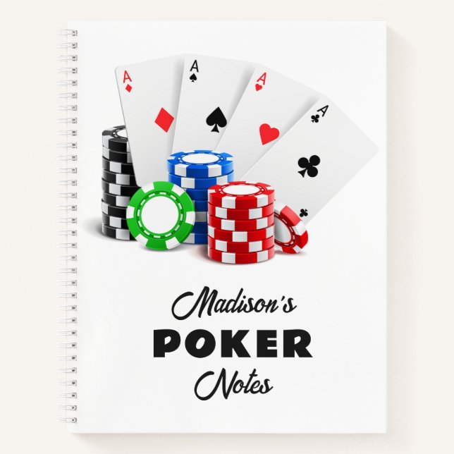 Individuelle Name & Text Poker / Casino Notizbuch (Vorderseite)