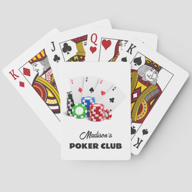 Individuelle Name & Text Poker / Casino Spielkarten (Rückseite)