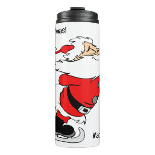 Individuelle Name & Text Skaten Santa Thermosbecher