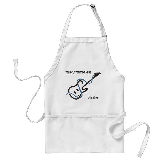 Individuelle Name & Text Stilisierte Gitarre Schürze (Vorne)