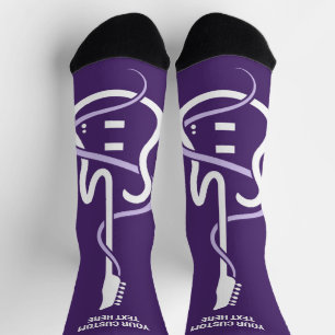 Individuelle Name & Text Stilisierte Gitarre Socken