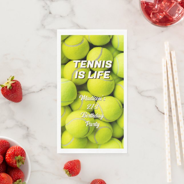 Individuelle Name & Text Tennis Balls Serviette (Beispiel)