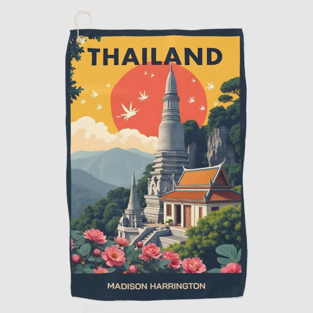 Individuelle Name / Text Thailand Golfhandtuch (Vorderseite)