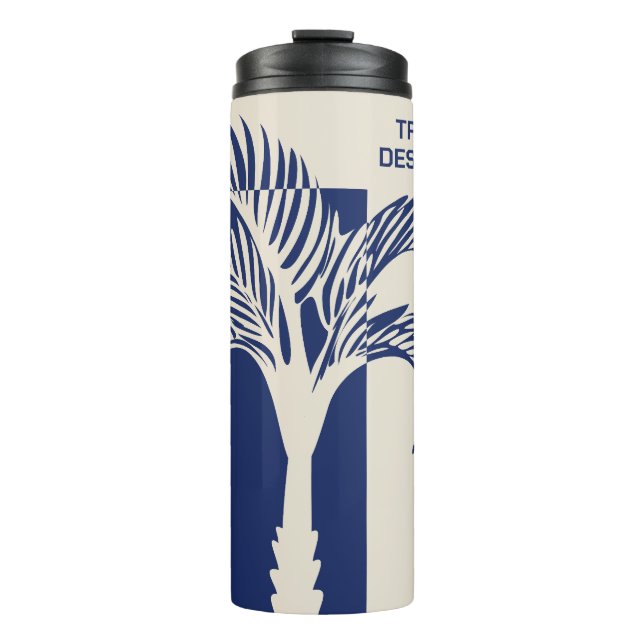 Individuelle Name & Text Tropical Palm Tree Thermosbecher (Vorderseite)
