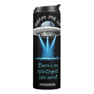 Individuelle Name & Text UFO Spaceshil Thermosbecher