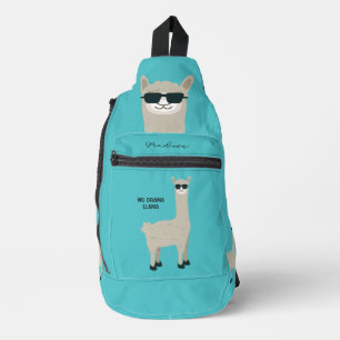 Individuelle Name, Text und Farbe Cool Lama Crossbody Bag