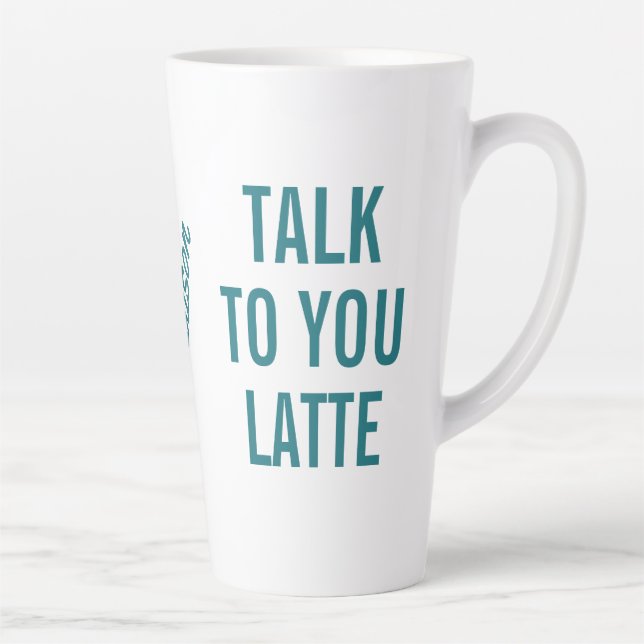 Individuelle Name, Text und Farbe Latte Tasse (Rechts)