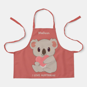 Individuelle Name, Text und Farbe Liebe Koala Schürze