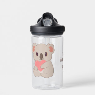 Individuelle Name, Text und Farbe Liebe Koala Trinkflasche