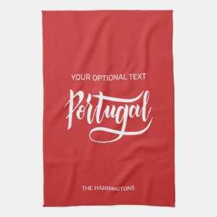 Individuelle Name, Text und Farbe Portugal Geschirrtuch
