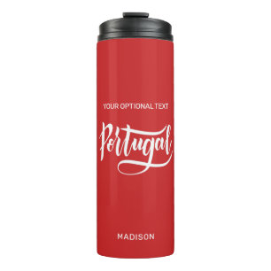 Individuelle Name, Text und Farbe Portugal Thermosbecher