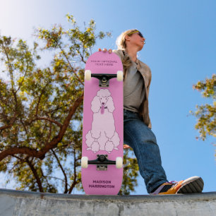 Individuelle Name, Text und Farbe Rosa Dose Skateboard