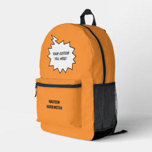 Individuelle Name-, Text- und Farbklingelblase Bedruckter Rucksack