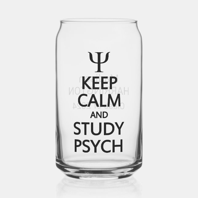 individuelle Name & Text von Calm & Study Psych be Dosenglas (Vorderseite)