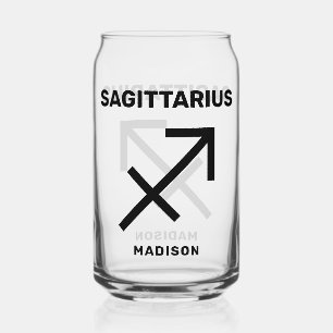 Individuelle Name / Text Zodiac Signature Sagittar Dosenglas