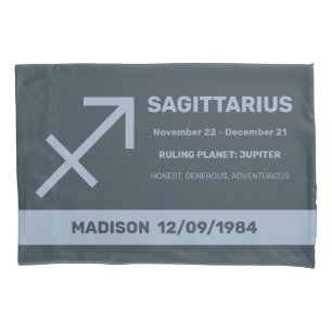 Individuelle Name / Text Zodiac Signature Sagittar Kissenbezug