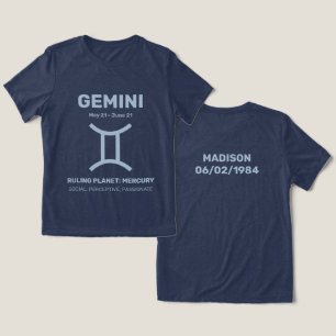 Individuelle Name/Text-Zodiac-Zeichen-Gemini Tri-Blend Shirt