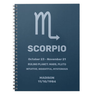 Individuelle Name/Text-Zodiac-Zeichen-Skorpio Notizblock
