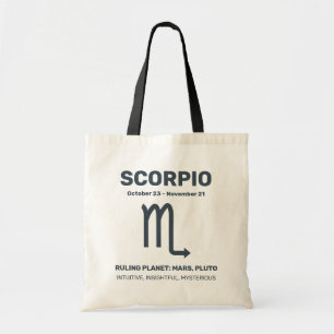 Individuelle Name/Text-Zodiac-Zeichen-Skorpio Tragetasche