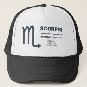 Individuelle Name/Text-Zodiac-Zeichen-Skorpio Truckerkappe
