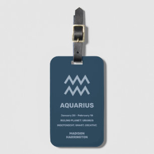 Individuelle Name / Text Zodiac Zeichenaquarius Gepäckanhänger