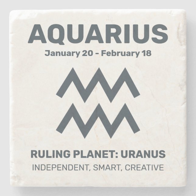 Individuelle Name / Text Zodiac Zeichenaquarius Steinuntersetzer (Vorderseite)