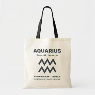 Individuelle Name / Text Zodiac Zeichenaquarius Tragetasche