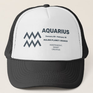 Individuelle Name / Text Zodiac Zeichenaquarius Truckerkappe