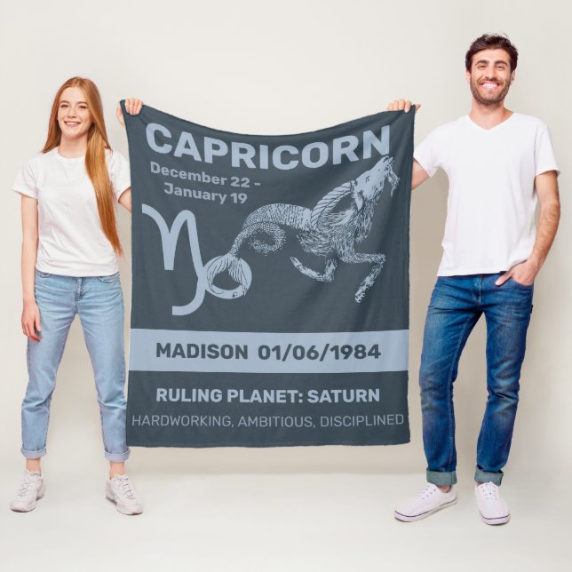 Individuelle Name / Text Zodiac Zeichenkorn Fleecedecke (Beispiel)