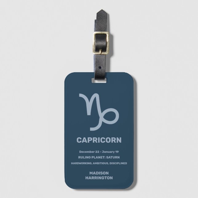 Individuelle Name / Text Zodiac Zeichenkorn Gepäckanhänger (Vorderseite Vertikal)