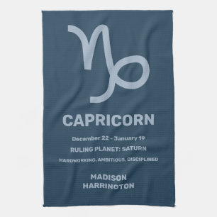 Individuelle Name / Text Zodiac Zeichenkorn Geschirrtuch