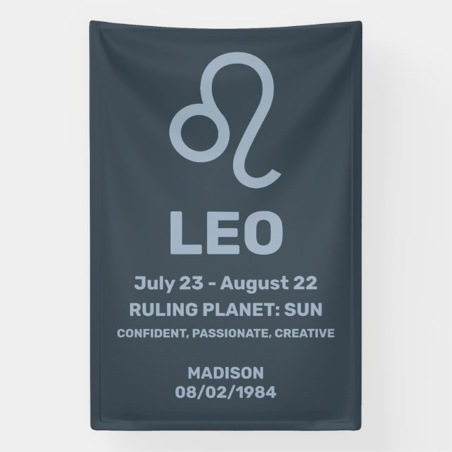 Individuelle Name / Text-Zodiac-Zeichenleo Banner (Vertikal)