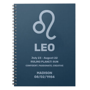 Individuelle Name / Text-Zodiac-Zeichenleo Notizblock