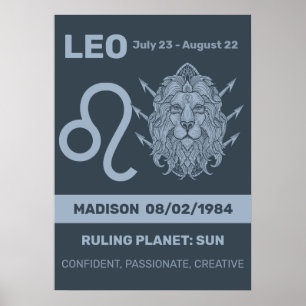Individuelle Name / Text-Zodiac-Zeichenleo Poster