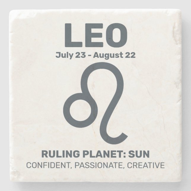 Individuelle Name / Text-Zodiac-Zeichenleo Steinuntersetzer (Vorderseite)