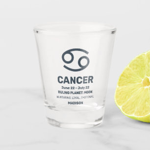 Individuelle Name/Text-Zodiakarzinom Schnapsglas