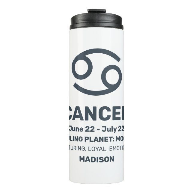 Individuelle Name/Text-Zodiakarzinom Thermosbecher (Vorderseite)