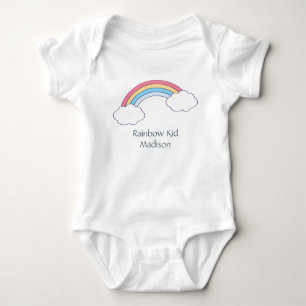 Individuelle Name-/Textrainbow-Kinderkleidung Baby Strampler