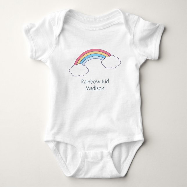 Individuelle Name-/Textrainbow-Kinderkleidung Baby Strampler (Vorderseite)